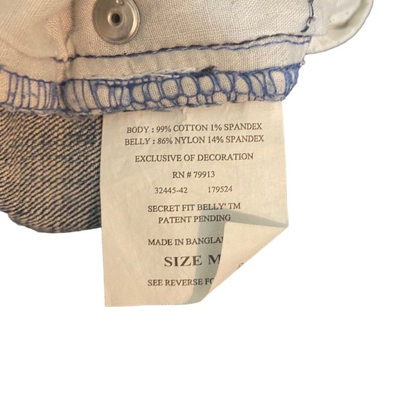 OH Baby by Motherhood Maternity Capri Belly Band Jeans Size Medium Retro - Picture 11 of 11